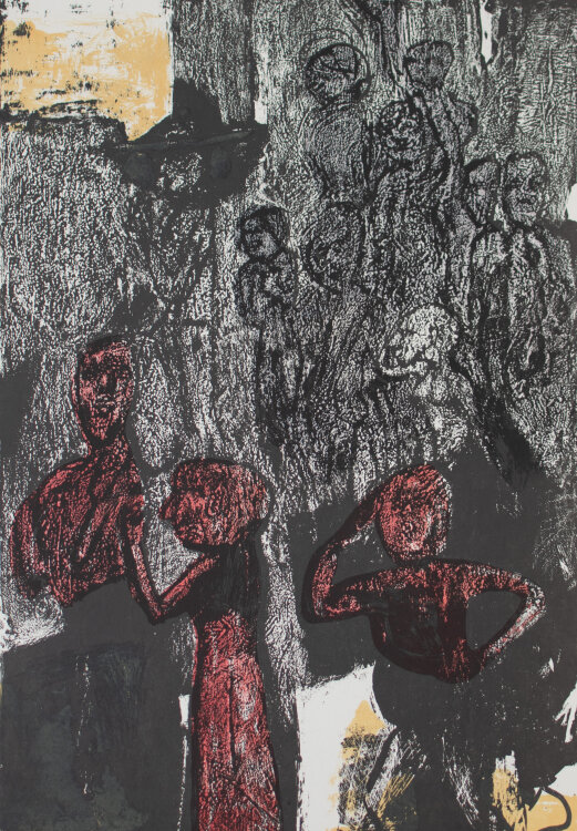 M. Schreiber - Figuren im Raum - 1970 - Lithografie