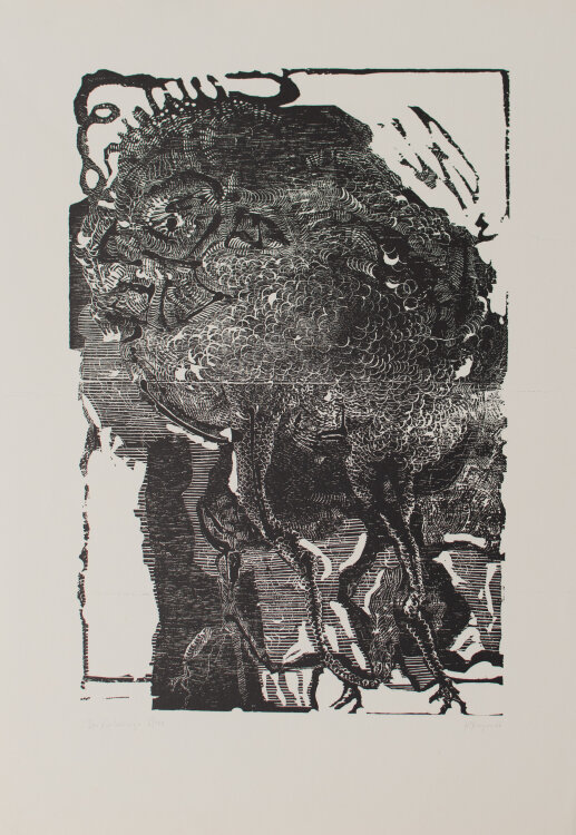 N. Kruger - Der Vierbeinige - 1966 - Holzschnitt