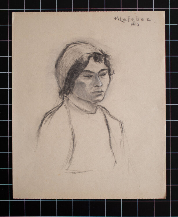 Max Lefeber - Porträt einer Frau mit Haarband - 1913...