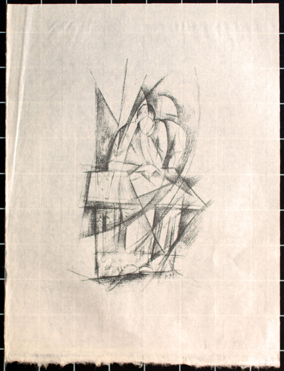 Monogrammist K.M - Lesende Frau - o.J. - Lithografie