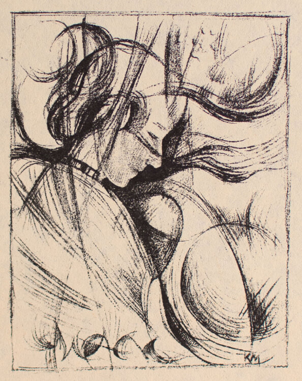 Monogrammist K.M - Frauenbildnis - o.J. - Lithografie