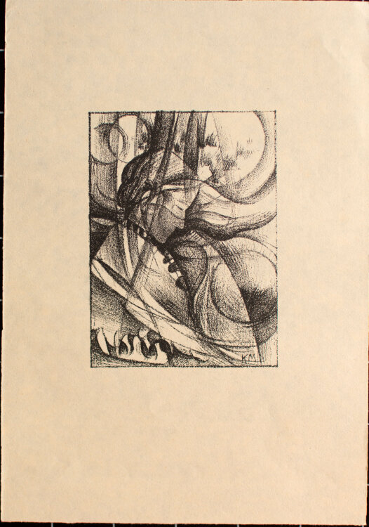 Monogrammist K.M - Frauenbildnis - o.J. - Lithografie