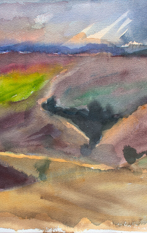Karlheinz Schäfer - Herbstliche Hügellandschaft - 2003 - Aquarell