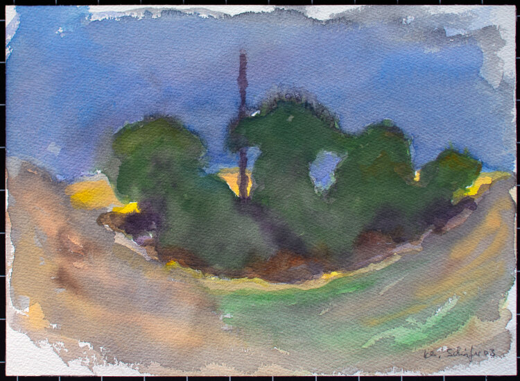 Karlheinz Schäfer - Bäume im Tal - 2003 - Aquarell