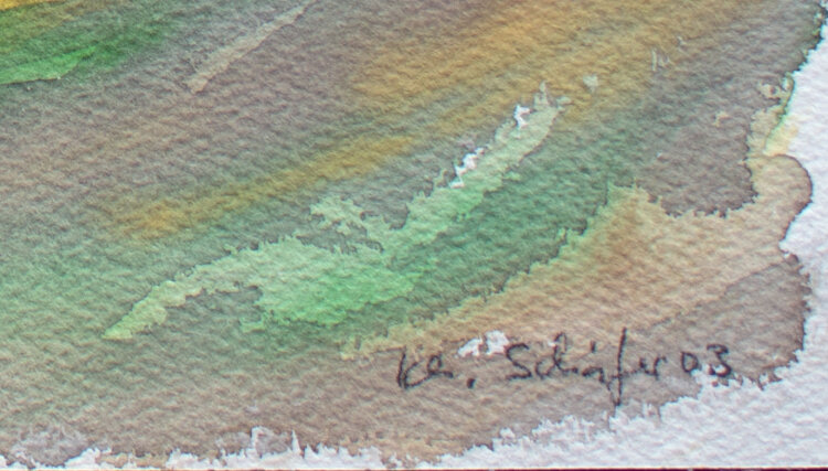 Karlheinz Schäfer - Bäume im Tal - 2003 - Aquarell