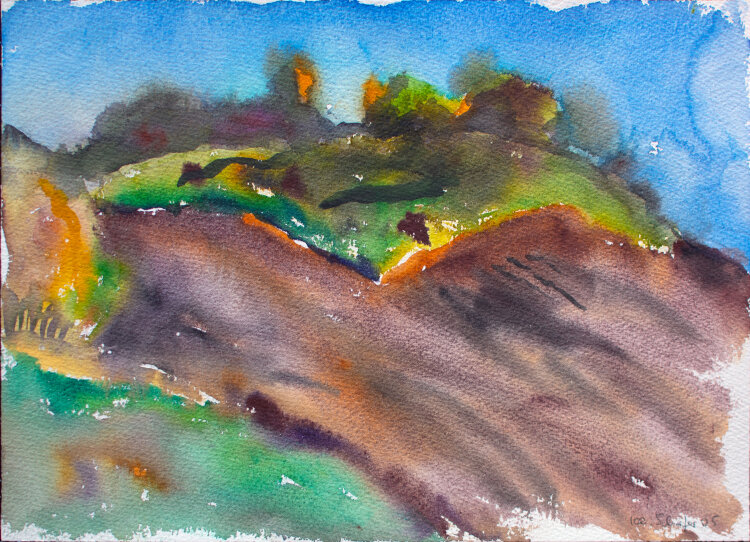 Karlheinz Schäfer - Die Spitze des Hügels - 2005 - Aquarell