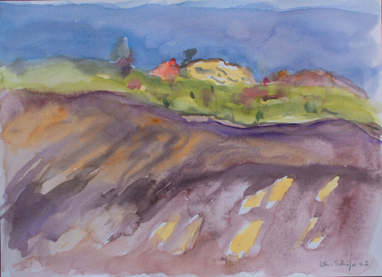 Karlheinz Schäfer - Herbstliche Hügellandschaft - 2005 - Aquarell