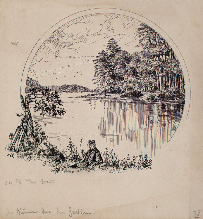 unbekannter Monogrammist M.Z. - Der Wannsee bei Berlin - o.J. - Tusche, weiß gehöht