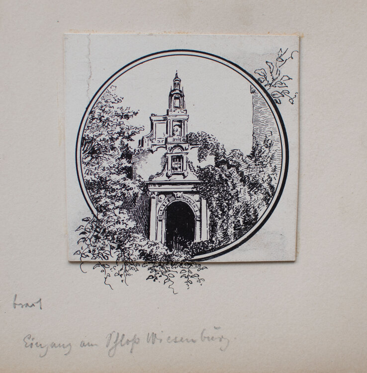 unbekannt - Eingang am Schloß Wiesenburg - o.J. - Tusche