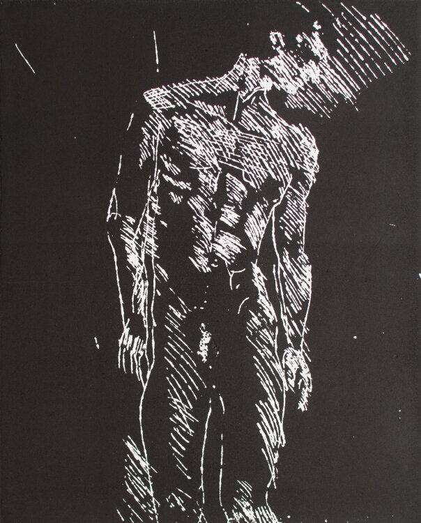 Willibrord Haas - Gestalt im Dunkel - 1996 - Radierung