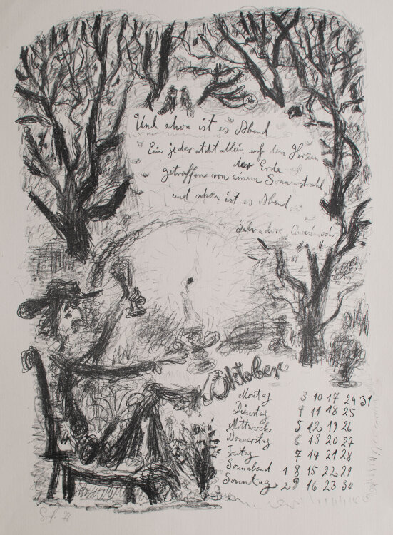Peter Graf - Kalenderblatt Oktober - 1976 - Seriegrafie
