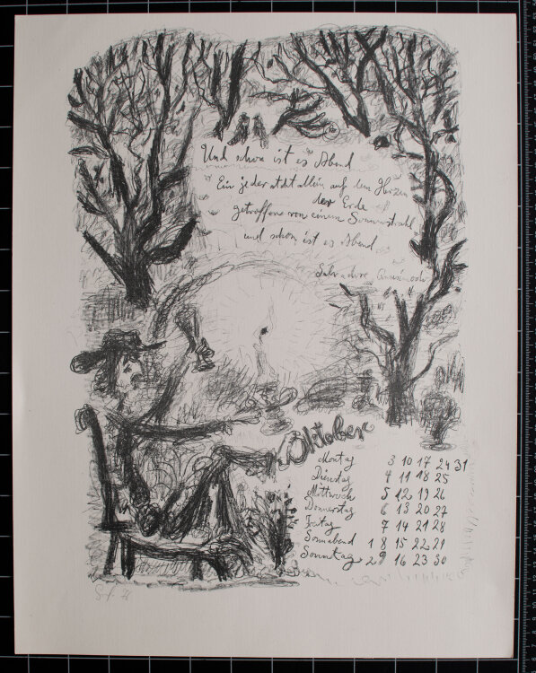 Peter Graf - Kalenderblatt Oktober - 1976 - Seriegrafie