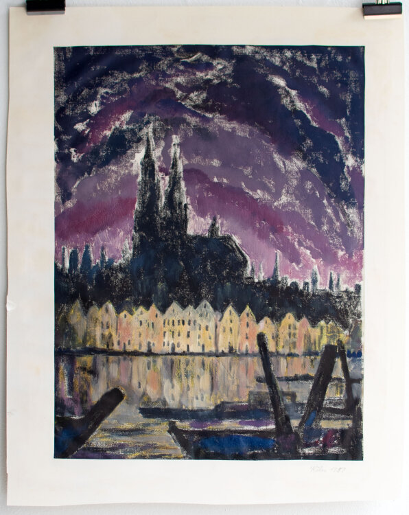 Elfriede Michel - Köln, Flußlandschaft - 1959...