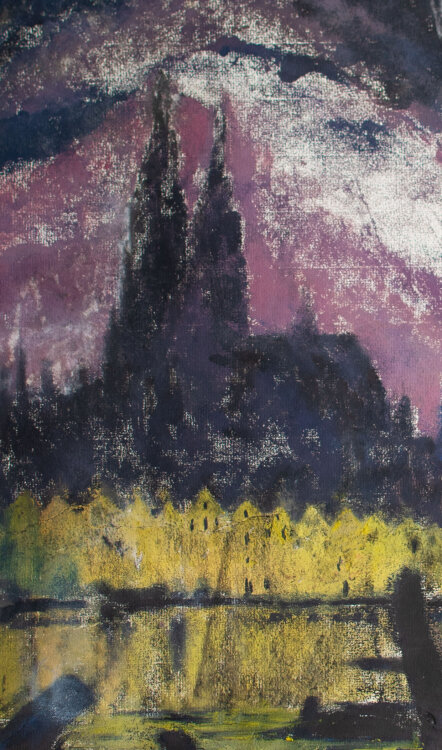 Elfriede Michel - Köln, Stadtansicht - 1959 - Pastell