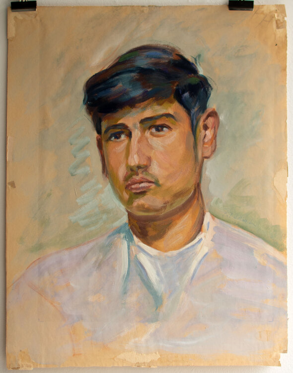 Fritz Hellmich - Knabenporträt - 1943 - Öl auf Papier