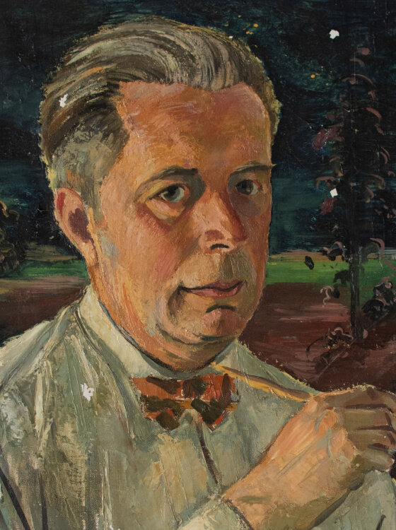 Gerhard Schulte-Dahling - Selbstporträt des Künstlers in Landschaft - 1950 - Öl