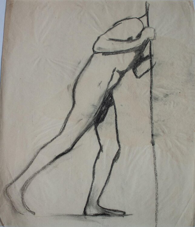 Albert Leusch - Männlicher Akt - Bleistiftzeichnung - o.J.