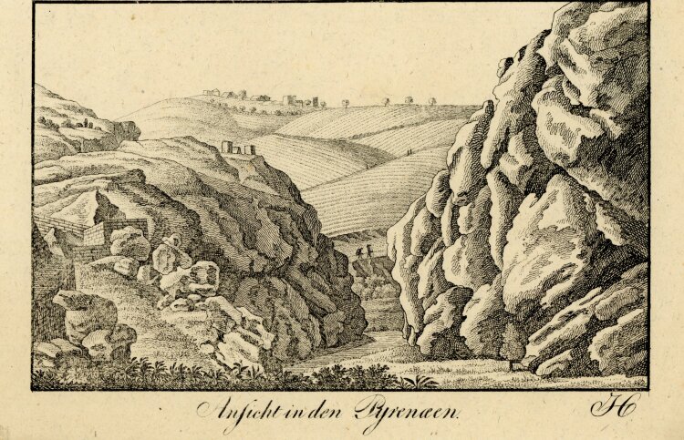 unbekannt - Ansicht in den Pyrenaen - o.J. - Kupferstich