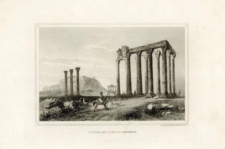 unbekannt - Tempel des Jupiter Olympius - o.J. - Stahlstich