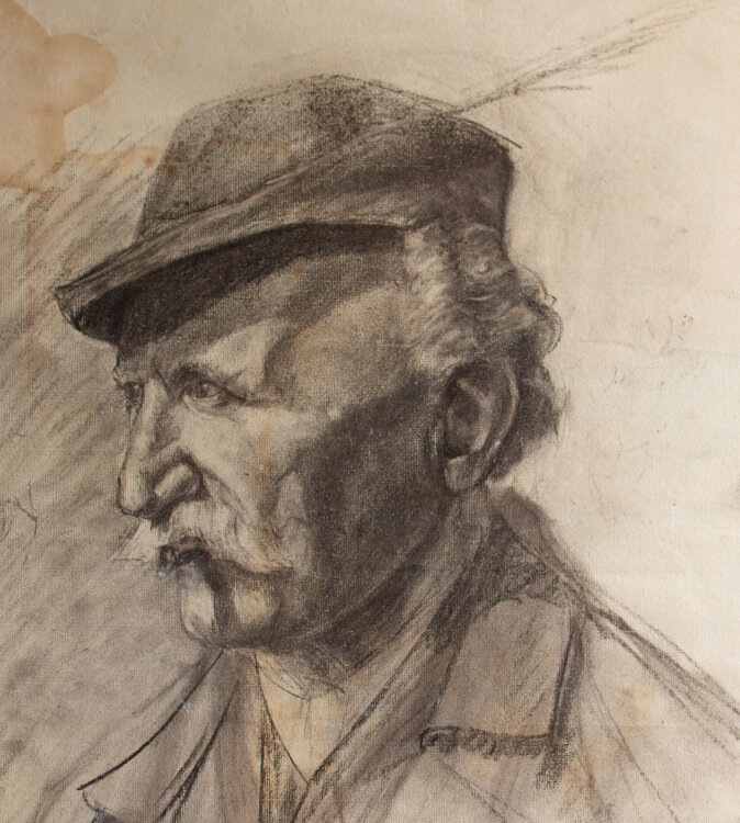 Georg Blümhuber - Stehender älterer Mann - o.J. - Zeichnung