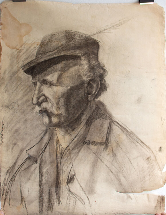 Georg Blümhuber - Stehender älterer Mann - o.J. - Zeichnung