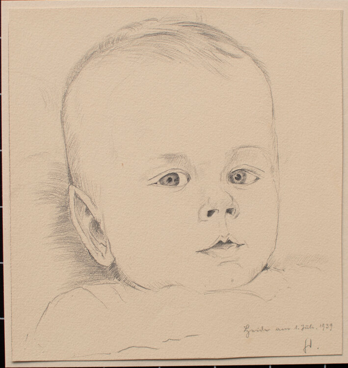 Gerhard Schulte-Dahling - Kinderporträt (Erich) - 1939 - Bleistift