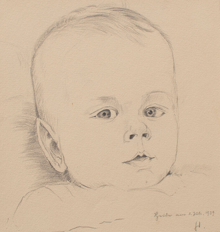 Gerhard Schulte-Dahling - Kinderporträt (Erich) - 1939 - Bleistift