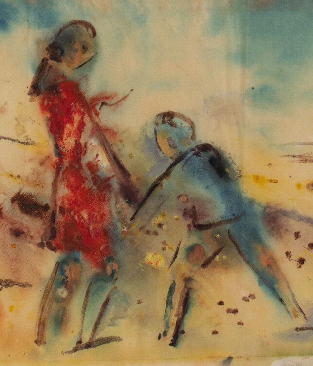Gerhard Schulte-Dahling - Kinder am Strand - 1956 - Mischtechnik