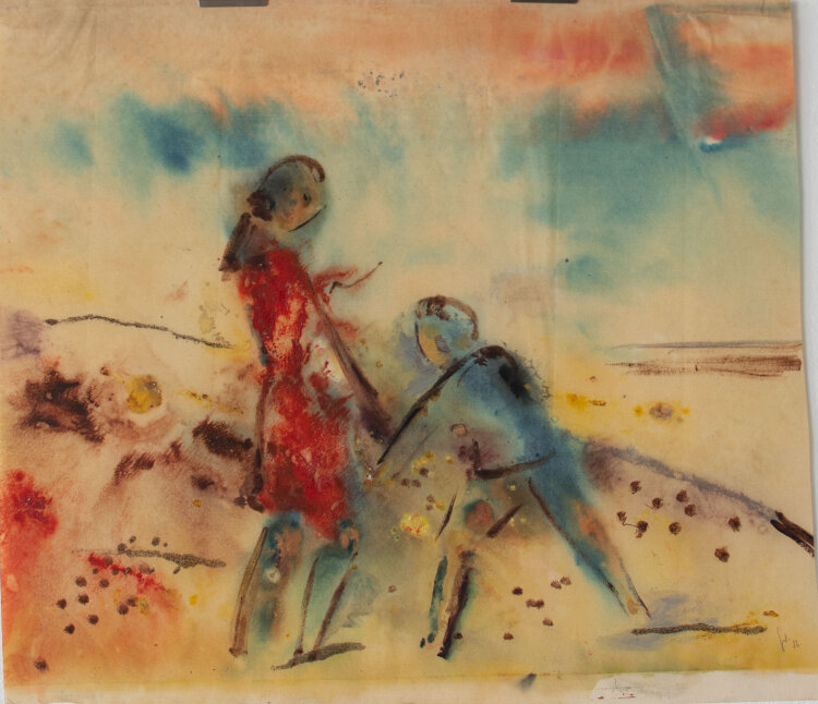 Gerhard Schulte-Dahling - Kinder am Strand - 1956 - Mischtechnik