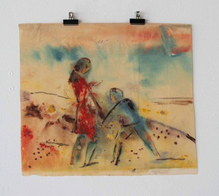Gerhard Schulte-Dahling - Kinder am Strand - 1956 - Mischtechnik