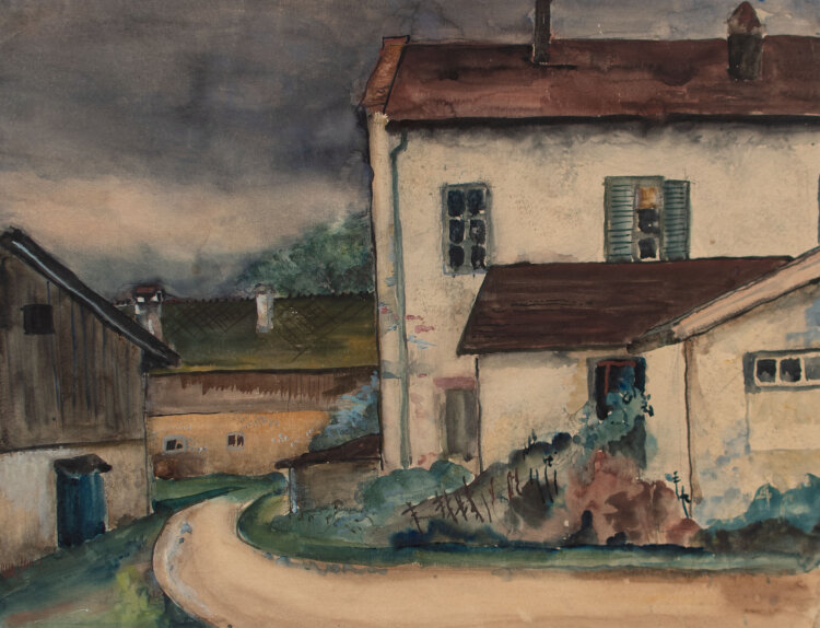Gerhard Schulte-Dahling - Gutshof mit Stallungen - 1934 - Aquarell