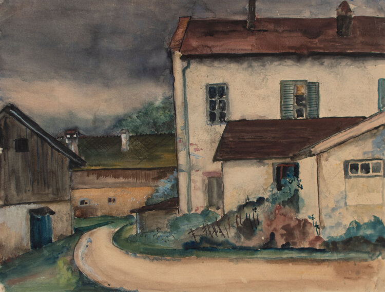 Gerhard Schulte-Dahling - Gutshof mit Stallungen - 1934 - Aquarell