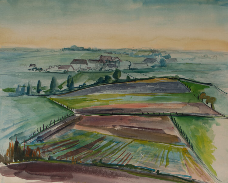 Gerhard Schulte-Dahling - Felder und Weiden - 1961 - Aquarell
