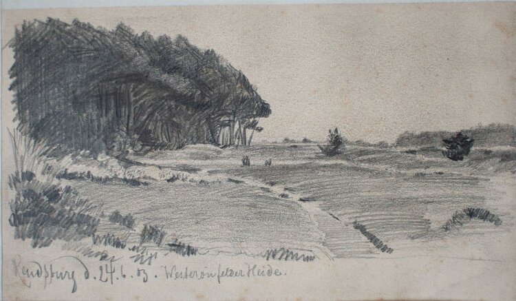 Albert Leusch - Landschaft / Rendsburg Westerrönfelder Heide - Zeichnung - 1903
