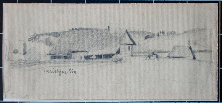 Albert Leusch - Gehöft (Skeistyne?) - Bleistiftzeichnung - 1916