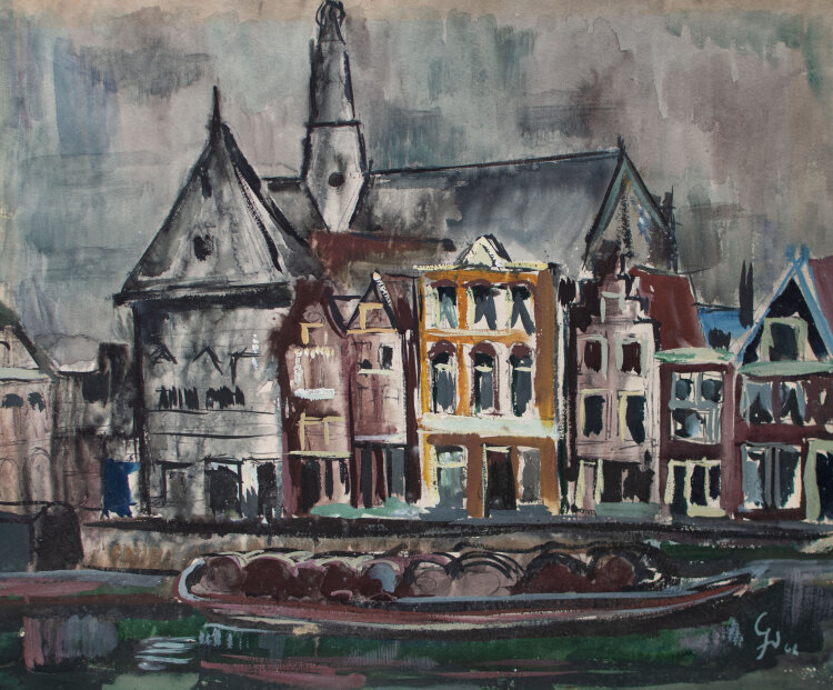 Gerhard Schulte-Dahling - Kirche (Haarlem St. Bavokerk?) - 1962 - Aquarell