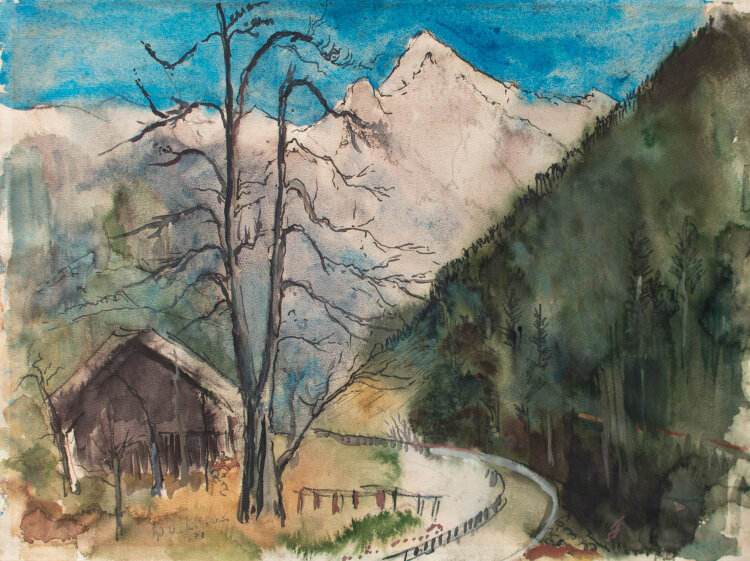 Gerhard Schulte-Dahling - Berghütte - 1978 - Aquarell