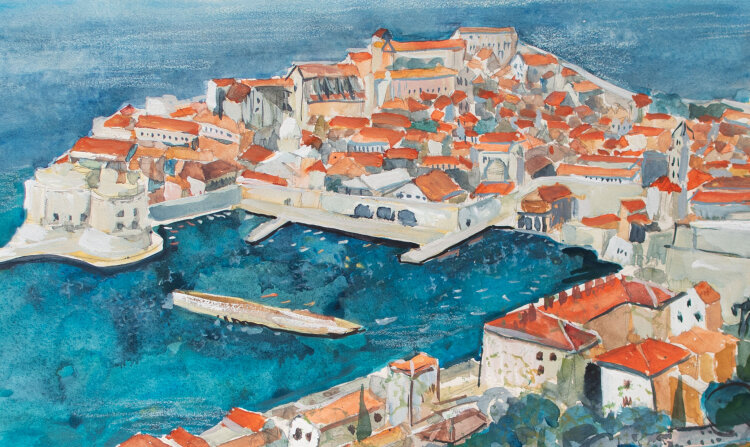 Gerhard Schulte-Dahling - Dubrovnik (Koratien) - o.J. - Aquarell