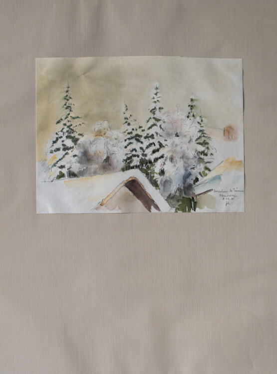 Gerhard Schulte-Dahling - Verschneite Bäume Oberstorf - 1959 - Aquarell