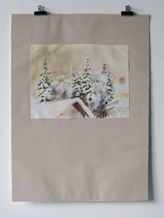 Gerhard Schulte-Dahling - Verschneite Bäume Oberstorf - 1959 - Aquarell