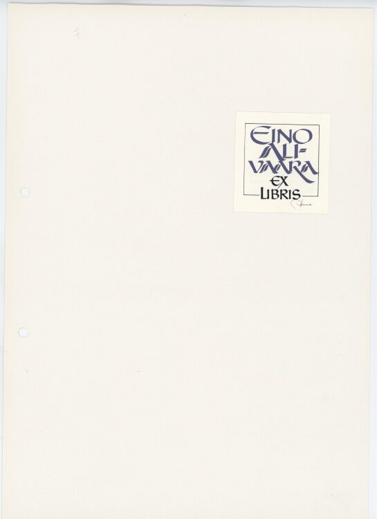 Hannu Paalasmaa - Ex Libris Eino Alivaara - ohne...