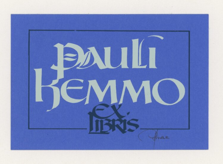 Hannu Paalasmaa - Ex Libris Pauli Kemmo - ohne...