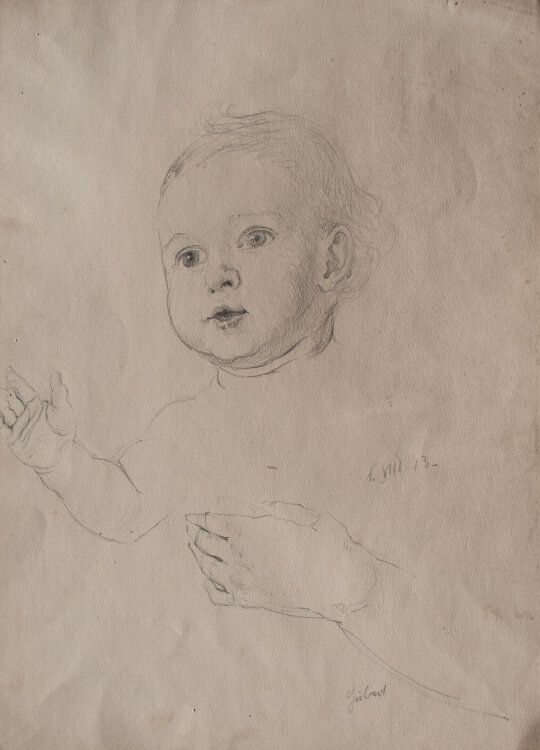 unleserlich signiert - Porträtstudie - 1913 - Bleistiftzeichnung