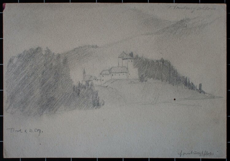 Albert Leusch - Schloß Tirol/ Italien - Bleistiftzeichnung - 1907