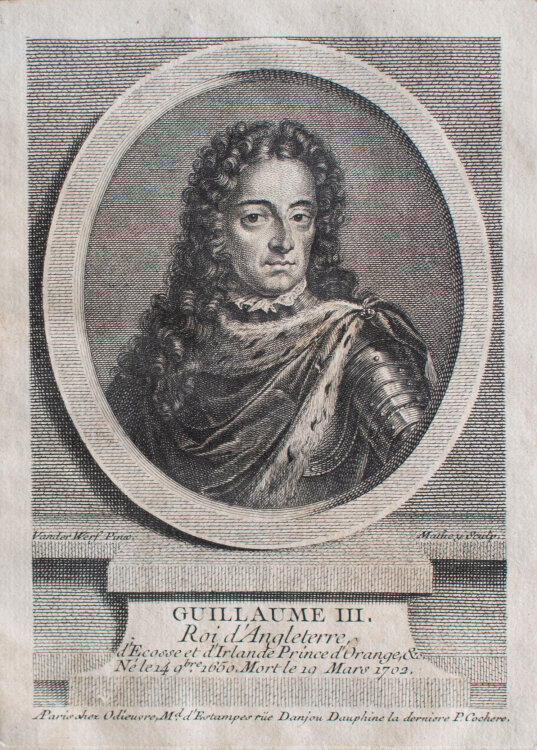 C. Mathey - Porträt Wilhelm III. von Oranien / Guillaum III - o.J. - Kupferstich