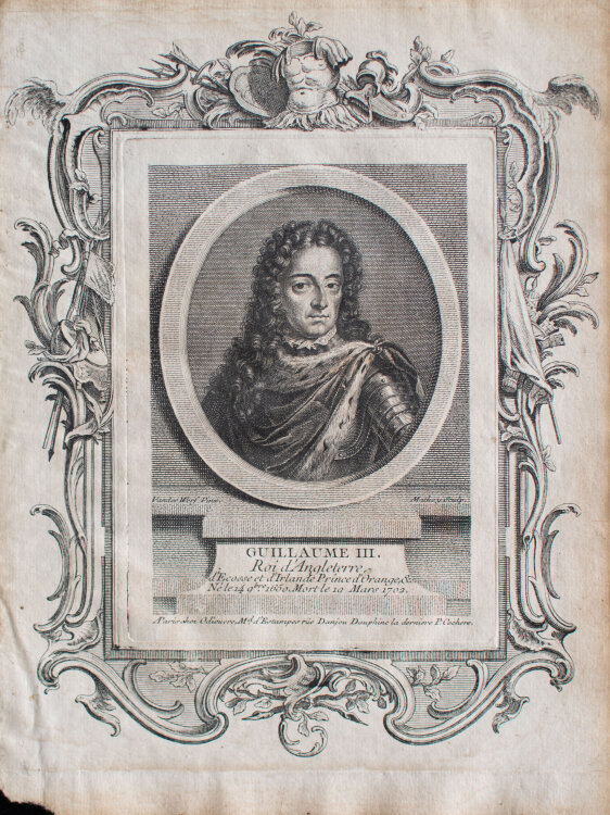 C. Mathey - Porträt Wilhelm III. von Oranien / Guillaum III - o.J. - Kupferstich