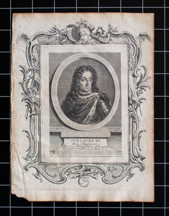 C. Mathey - Porträt Wilhelm III. von Oranien / Guillaum III - o.J. - Kupferstich