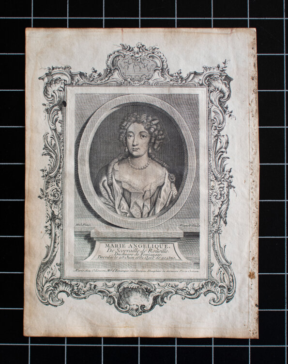 Etienne Fiquet nach M.G. - Porträt Marie Angélique de Scorailles, Herzogin von Fontagnes - o.J. - Kupferstich