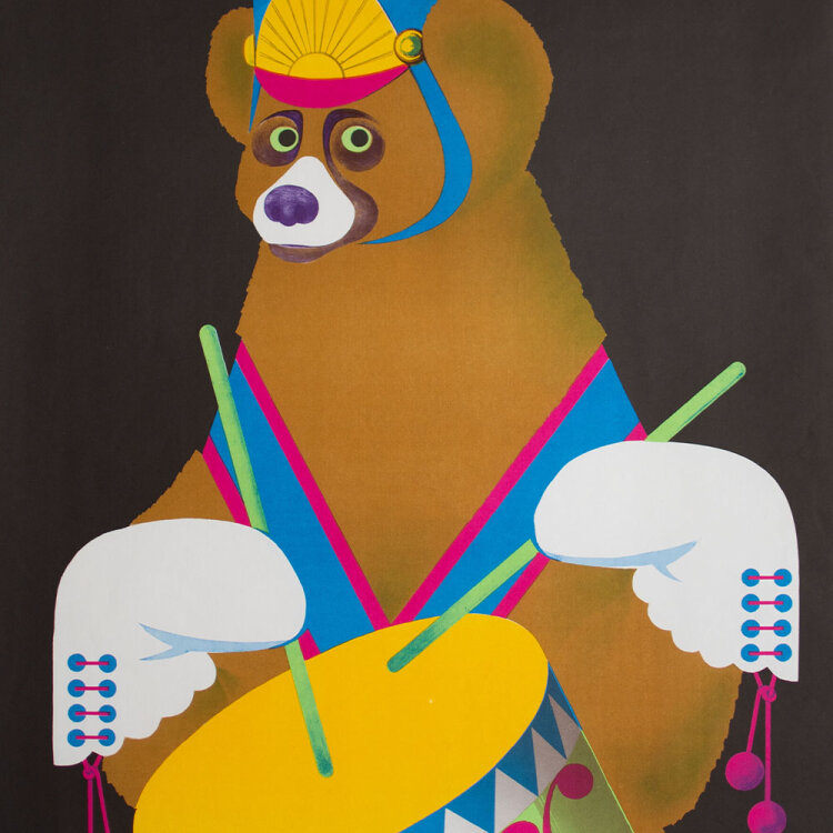 Gustaw Majewski - Trommelnder Bär - 1975 - Plakat