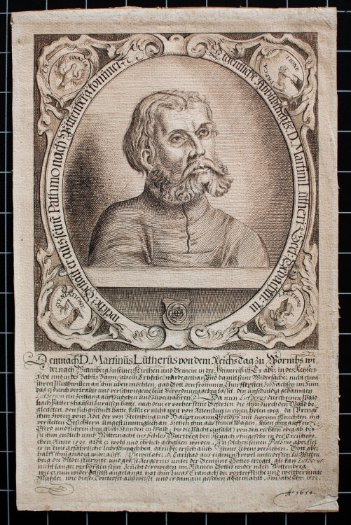 unbekannt - Porträt Martin Luther - 1658 - Tusche